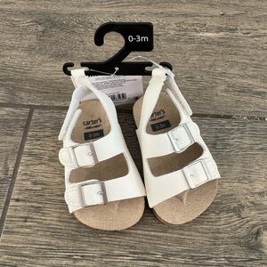 NWT Carter's White Baby Sandals Size 0-3m